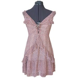 Victoria’s Secret Pink Animal Print Sheer Ruffled Lingerie Dress Size Medium